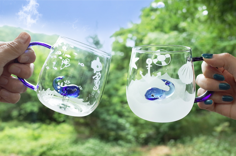 夏休み限定　サンドブラスト「くじらカップ」作り！