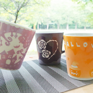 【ハロウィン限定】サンドブラスト｢陶器のカラーマグカップ｣