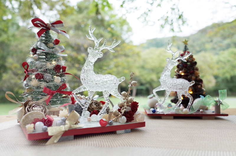 クリスマス限定｢ミニチュアツリーとトナカイのジオラマ」