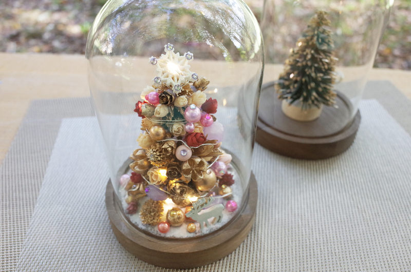 クリスマス限定　木工｢LEDガラスドームツリー｣