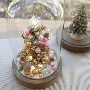 クリスマス限定 木工「LEDガラスドームツリー」