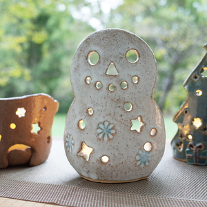 クリスマス限定 陶芸 手びねり「クリスマスランプ(LEDキャンドルライ