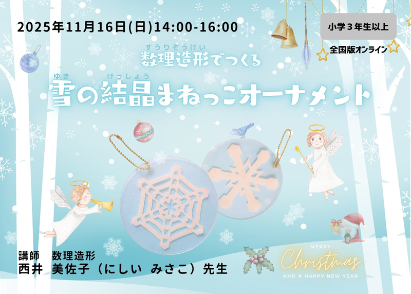 11/16（日）数理造形でつくる雪の結晶まねっこオーナメント